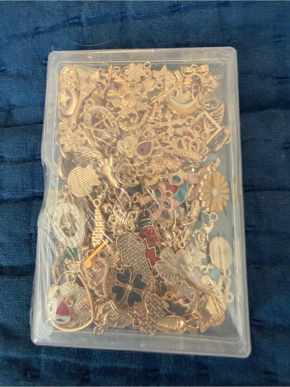 Source Unknown Gold-Tone Enamel Charm Mix with Multicolor Accents